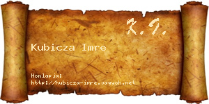 Kubicza Imre névjegykártya