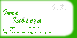 imre kubicza business card